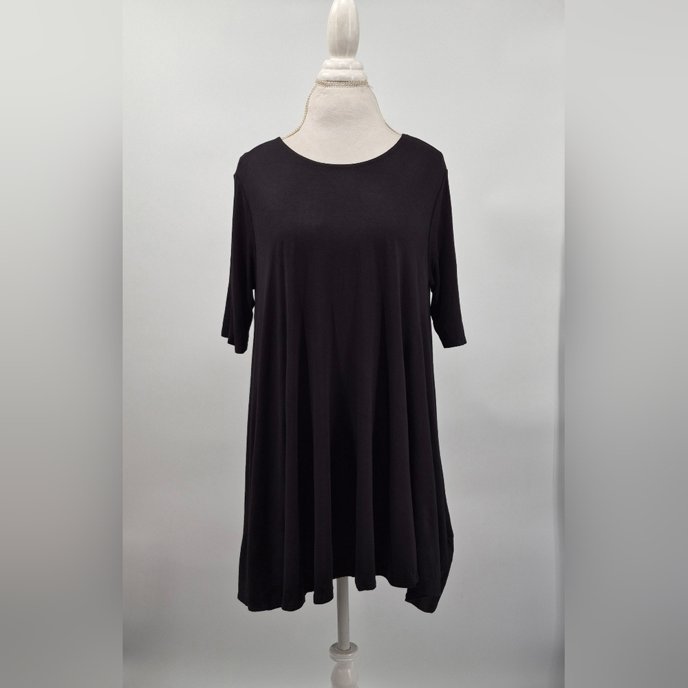 LTX Sportswear 2XL Black Tunic Pockets NWOT Plus Flowy Business Casual